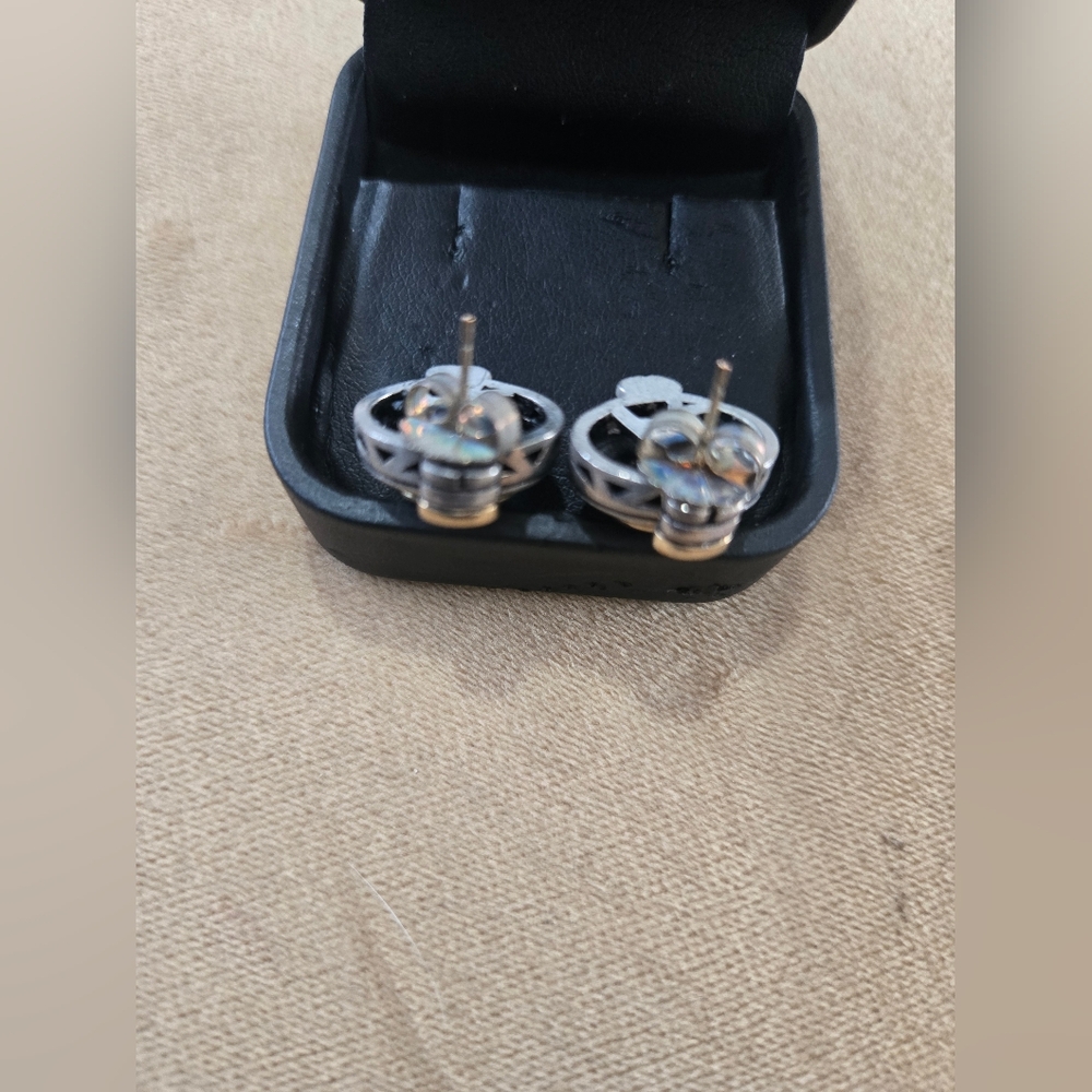 John Atencio Blues sterling silver and 18k yellow gold blue topaz earrings - Picture 5 of 5